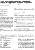 Cover page: Use of unbiased metagenomic and transcriptomic analyses to investigate the association between feline calicivirus and feline chronic gingivostomatitis in domestic cats.