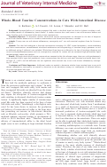 Cover page: Whole-Blood Taurine Concentrations in Cats With Intestinal Disease.