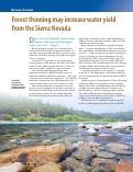 Cover page: Forest thinning may increase water yield from the Sierra Nevada