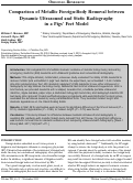 Cover page: Comparison of Metallic Foreign Body Removal between Dynamic Ultrasound and Static Radiography in a Pigs’ Feet Model