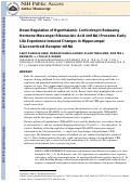 Cover page: Down-Regulation of Hypothalamic Corticotropin-Releasing Hormone Messenger Ribonucleic Acid (mRNA) Precedes Early-Life Experience-Induced Changes in Hippocampal Glucocorticoid Receptor mRNA** This work was supported by NIH Grants NS-28912 and NS-39307.