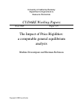 Cover page of The Impact of Price Rigidities: a computable general equilibrium analysis