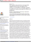 Cover page: PrEP uptake and persistence amongst HIV-negative women who exchange sex for money or commodities in Kampala, Uganda: A qualitative inquiry assessing the influence of pregnancy.