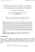 Cover page: Counting conjugacy classes of elements of finite order in exceptional Lie groups