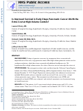 Cover page: Is Improved Survival in Early-Stage Pancreatic Cancer Worth the Extra Cost at High-Volume Centers?