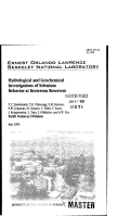 Cover page: Hydrological and Geochemical Investigations of Selenium Behavior at Kesterson Reservoir