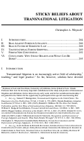 Cover page: Sticky Beliefs About Transnational Litigation