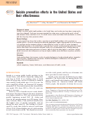 Cover page: Suicide prevention efforts in the United States and their effectiveness.