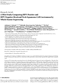 Cover page: A Pilot Study Comparing HPV-Positive and HPV-Negative Head and Neck Squamous Cell Carcinomas by Whole Exome Sequencing