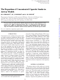 Cover page: The Deposition of Concentrated Cigarette Smoke in Airway Models