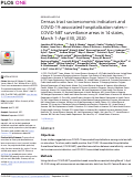 Cover page: Census tract socioeconomic indicators and COVID-19-associated hospitalization rates—COVID-NET surveillance areas in 14 states, March 1–April 30, 2020