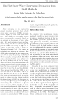 Cover page: Gin Flat Snow Water Equivalent Estimation from Field Methods