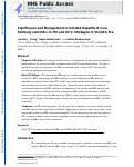 Cover page: Significance and Management of Isolated Hepatitis B Core Antibody (Anti-HBc) in HIV and HCV: Strategies in the DAA Era