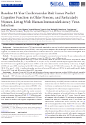 Cover page: Baseline 10-Year Cardiovascular Risk Scores Predict Cognitive Function in Older Persons, and Particularly Women, Living With Human Immunodeficiency Virus Infection