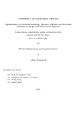 Cover page: Optimization for machine learning: Memory-efficient and tractible solutions to large-scale non-convex systems