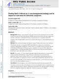 Cover page: Finding fault: Criticism as a care management strategy and its impact on outcomes for dementia caregivers