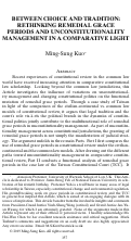 Cover page: Between Choice and Tradition: Rethinking Remedial Grace Periods  and Unconstitutionality Management in a Comparative Light