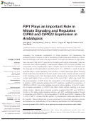 Cover page: FIP1 Plays an Important Role in Nitrate Signaling and Regulates CIPK8 and CIPK23 Expression in Arabidopsis