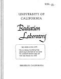 Cover page: Radioactive Isotopes of the Rare Earths Part I. Experimental Techniques of Thalium Isotopes