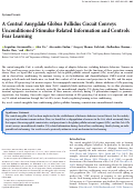 Cover page: A Central Amygdala-Globus Pallidus Circuit Conveys Unconditioned Stimulus-Related Information and Controls Fear Learning.