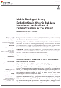 Cover page: Middle Meningeal Artery Embolization in Chronic Subdural Hematoma: Implications of Pathophysiology in Trial Design.