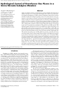 Cover page: Hydrological Control of Greenhouse Gas Fluxes in a Sierra Nevada Subalpine Meadow