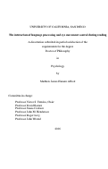 Cover page: The interaction of language processing and eye movement control during reading