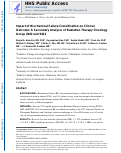 Cover page: Impact of biochemical failure classification on clinical outcome: A secondary analysis of Radiation Therapy Oncology Group 9202 and 9413