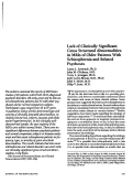 Cover page: Lack of clinically significant gross structural abnormalities in MRIs of older patients with schizophrenia and related psychoses