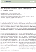 Cover page: Role of vasoactive intestinal peptide in the light input to the circadian system