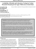 Cover page: Availability of Bedside and Laboratory Testing for Carbon Monoxide Poisoning in the Upper Midwestern United States