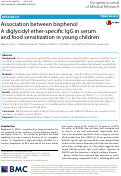 Cover page: Association between bisphenol A diglycidyl ether-specific IgG in serum and food sensitization in young children.