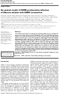 Cover page: An animal model of SARS produced by infection of Macaca mulatta with SARS coronavirus