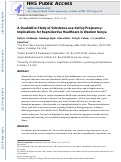 Cover page: A Qualitative Study of Substance use during Pregnancy: Implications for Reproductive Healthcare in Western Kenya.