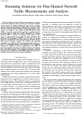 Cover page: Streaming Solutions for Fine-Grained Network Traffic Measurements and Analysis