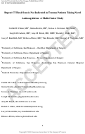 Cover page: Repeat computed tomography head scan is not indicated in trauma patients taking novel anticoagulation: A multicenter study.