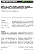 Cover page: Newly rare or newly common: evolutionary feedbacks through changes in population density and relative species abundance, and their management implications