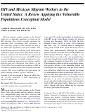 Cover page: HIV and Mexican Migrant Workers in the United States: A Review Applying the Vulnerable Populations Conceptual Model