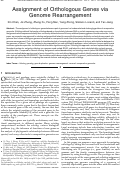 Cover page: Assignment of orthologous genes via genome rearrangement