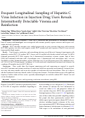 Cover page: Frequent Longitudinal Sampling of Hepatitis C Virus Infection in Injection Drug Users Reveals Intermittently Detectable Viremia and Reinfection