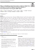 Cover page: Effects of a Mindfulness-Based Intervention on Distress, Weight Gain, and Glucose Control for Pregnant Low-Income Women: A Quasi-Experimental Trial Using the ORBIT Model