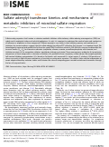 Cover page: Sulfate adenylyl transferase kinetics and mechanisms of metabolic inhibitors of microbial sulfate respiration.