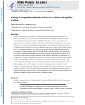 Cover page: Linking Computational Models of Two Core Tasks of Cognitive Control