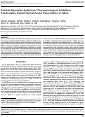 Cover page: Soluble Epoxide Hydrolase Pharmacological Inhibition Ameliorates Experimental Acute Pancreatitis in Mice