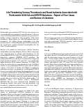 Cover page: Life-Threatening Venous Thrombosis and Bowel Ischemia Associated with Prothrombin G20210A and MTHFR Mutations – Report of Four Cases and Review of Literature