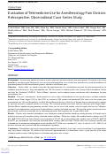 Cover page: Evaluation of Telemedicine Use for Anesthesiology Pain Division: Retrospective, Observational Case Series Study.