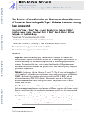 Cover page: The Relation of Questionnaire and Performance-Based Measures of Executive Functioning With Type 1 Diabetes Outcomes Among Late Adolescents