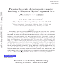 Cover page: Pursuing the origin of electroweak symmetry breaking: a "Bayesian Physics" argument for 
sqrt(s) &lt;~; 600 GeV e+e- collider