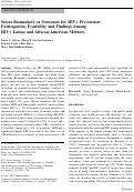 Cover page: Stress Biomarkers as Outcomes for HIV+ Prevention: Participation, Feasibility and Findings Among HIV+ Latina and African American Mothers