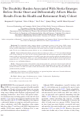 Cover page: The Disability Burden Associated With Stroke Emerges Before Stroke Onset and Differentially Affects Blacks: Results From the Health and Retirement Study Cohort